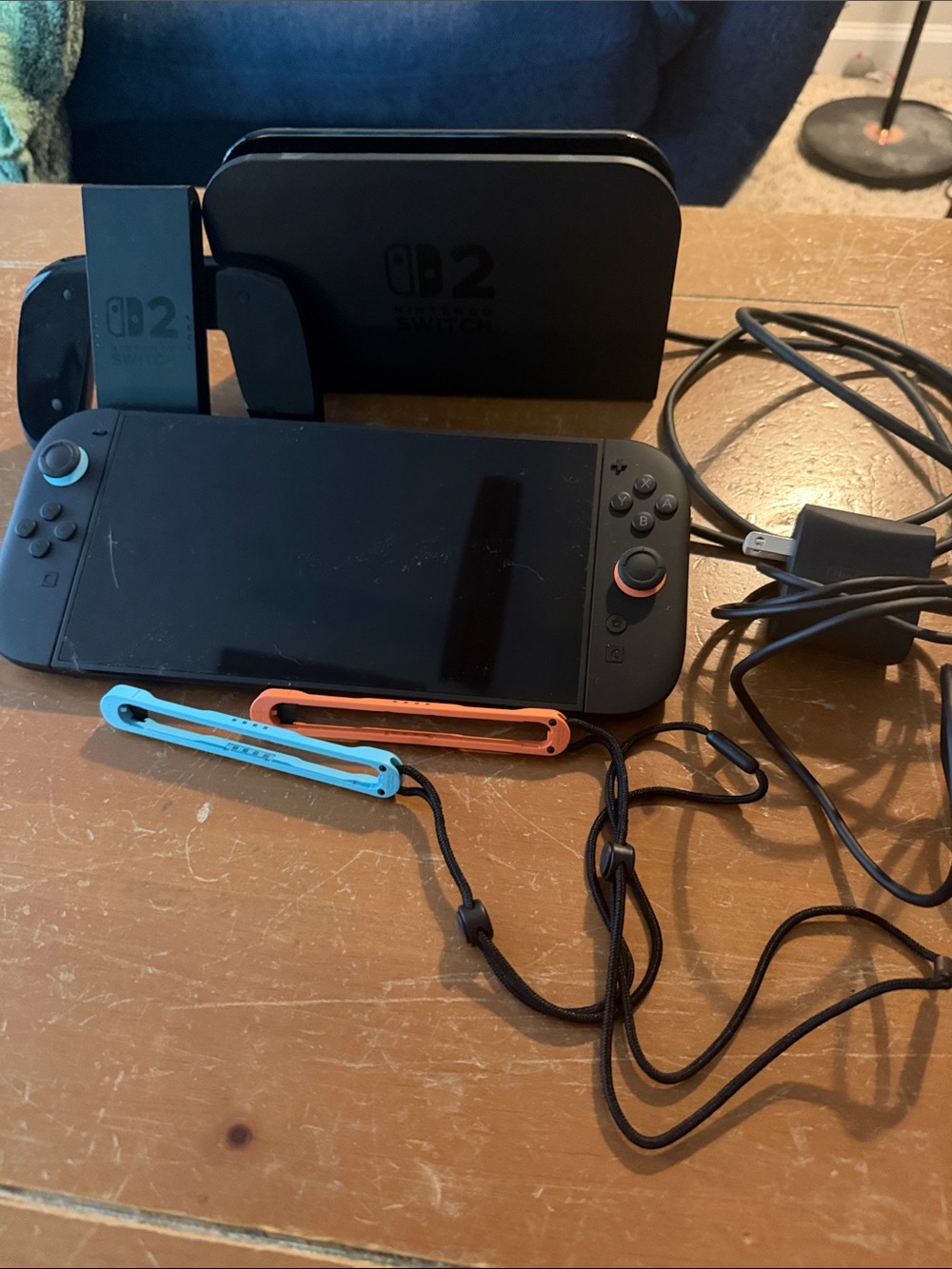 Nintendo Switch 2 - Black Console with Blue & red Straps